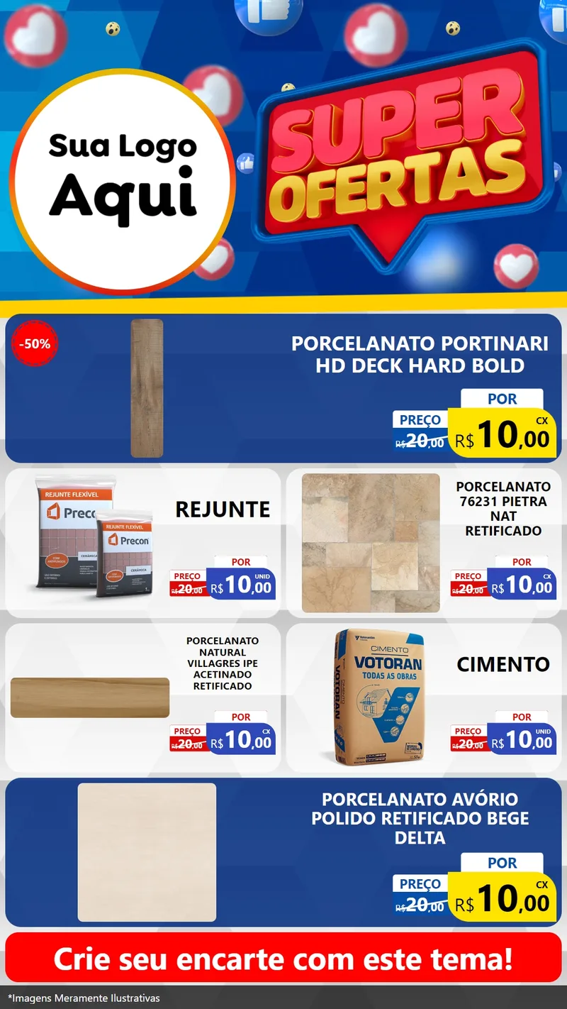 Modelo de TV para TV Vertical com o tema Super Ofertas para Pisos e revestimentos
