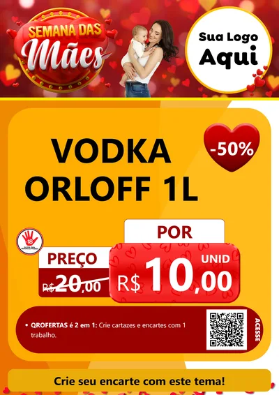 Modelo de Cartaz para Cartaz A4 Vertical com o tema Semana das Mães para Distribuidora de bebidas