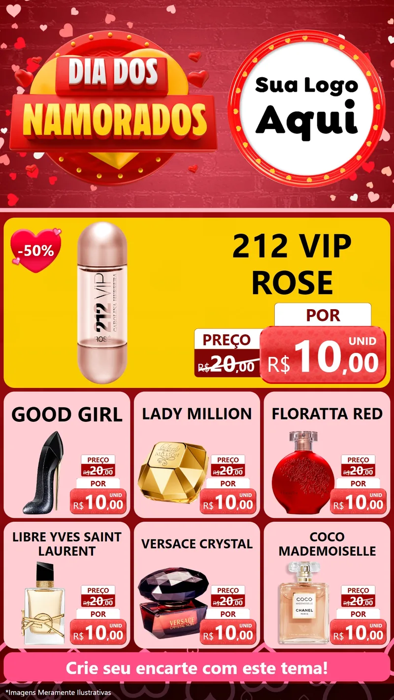Modelo de Rede Social para Stories com o tema Dia Dos Namorados para Perfumes