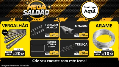 Modelo de TV para TV Horizontal com o tema Mega Saldão para Ferragens