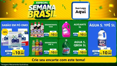 Modelo de TV para TV Horizontal com o tema Especial Semana do Brasil para Produtos de Limpeza