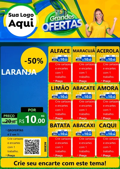 Modelo de Cartaz para Cartaz A4 Vertical com o tema Grandes Ofertas para Hortifrúti