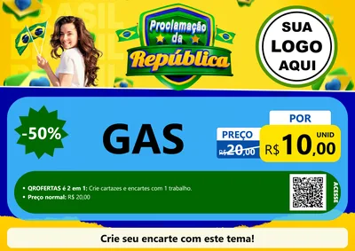 Modelo de Cartaz para Cartaz A4 Horizontal com o tema Proclamação da República para Água e gás