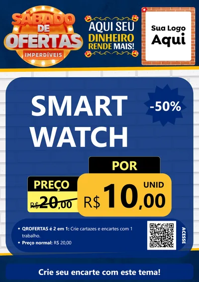 Modelo de Cartaz para Cartaz A4 Vertical com o tema Sábado de Ofertas Imperdíveis para Informática