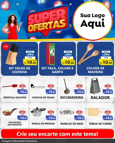 Modelo de Rede Social para Feed Instagram com o tema Super Ofertas para Utilidades Domésticas