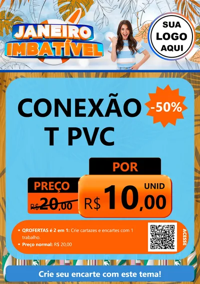 Modelo de Cartaz para Cartaz A4 Vertical com o tema Janeiro Imbatível para Tubos e conexões