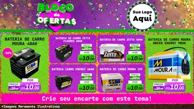 Modelo de TV para TV Horizontal com o tema Bloco de Ofertas para Baterias Elétricas