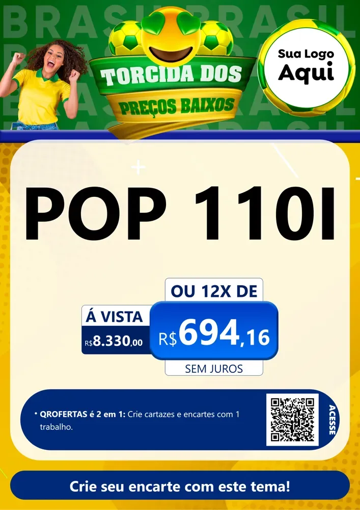 Modelo de Cartaz para Cartaz A4 Vertical com o tema Torcida dos Preços Baixos - Copa para Concessionaria de Motos