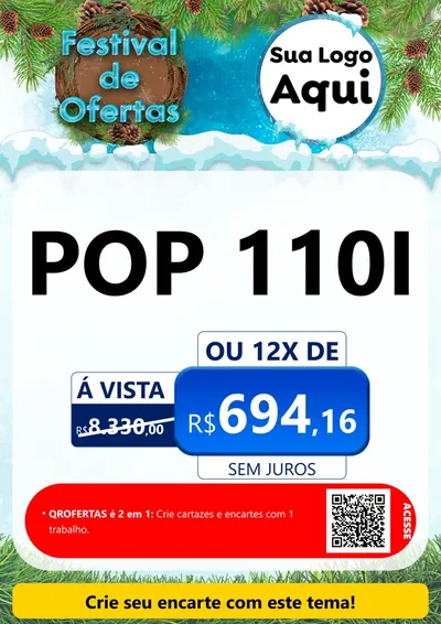 Modelo de Cartaz para Cartaz A4 Vertical com o tema Festival de Ofertas - Inverno para Concessionaria de Motos