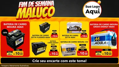 Modelo de TV para TV Horizontal com o tema Final de Semana Maluco para Baterias Elétricas