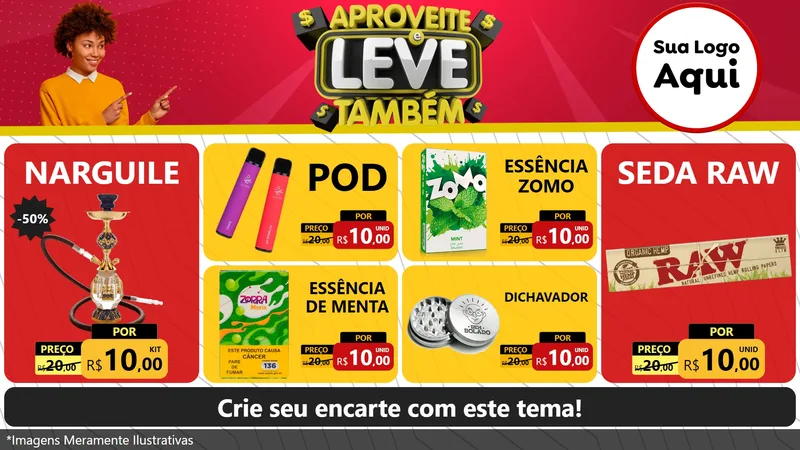 Modelo de TV para TV Horizontal com o tema Aproveite e Leve Também para Tabacaria