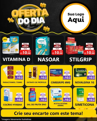Modelo de Rede Social para Feed Instagram com o tema Oferta Do Dia para Farmácia