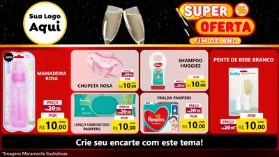 Modelo de TV para TV Horizontal com o tema Super Oferta Fim de Ano para Bebês