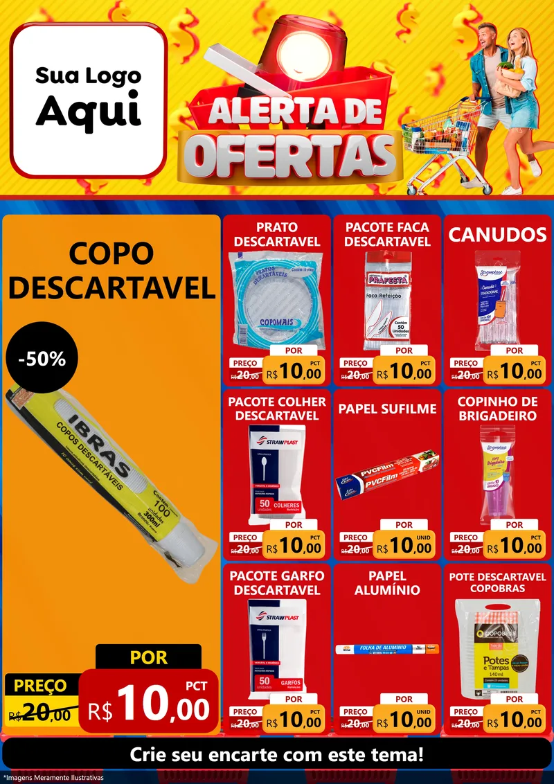 Modelo de Encarte para Encarte A4 Vertical com o tema Alerta de Ofertas para Embalagens