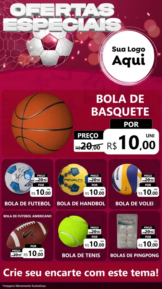 Modelo de Rede Social para Stories com o tema Ofertas Especiais - Futebol para Artigos Esportivos