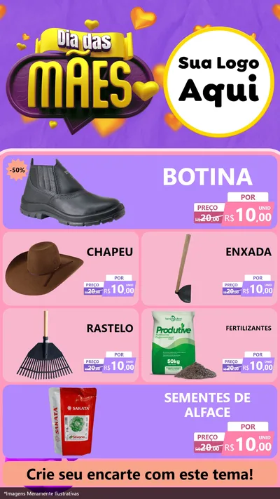 Modelo de TV para TV Vertical com o tema Dia das Mães para Agropecuária