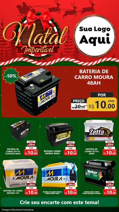 Modelo de Rede Social para Stories com o tema Natal Imperdível para Baterias Elétricas