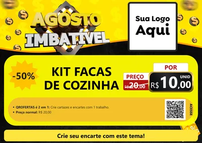 Modelo de Cartaz para Cartaz A4 Horizontal com o tema Agosto Imbatível para Utilidades Domésticas