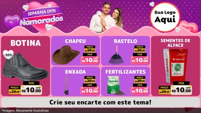 Modelo de TV para TV Horizontal com o tema Semana dos Namorados para Agropecuária