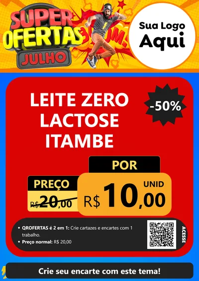 Modelo de Cartaz para Cartaz A4 Vertical com o tema Super Ofertas Julho para Frios e Laticínios