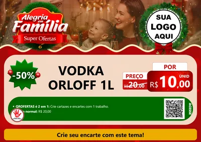 Modelo de Cartaz para Cartaz A4 Horizontal com o tema Alegria Em Família - Super Ofertas para Distribuidora de bebidas