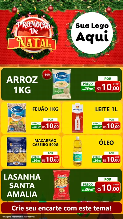 Modelo de TV para TV Vertical com o tema Promoção de Natal para Supermercado