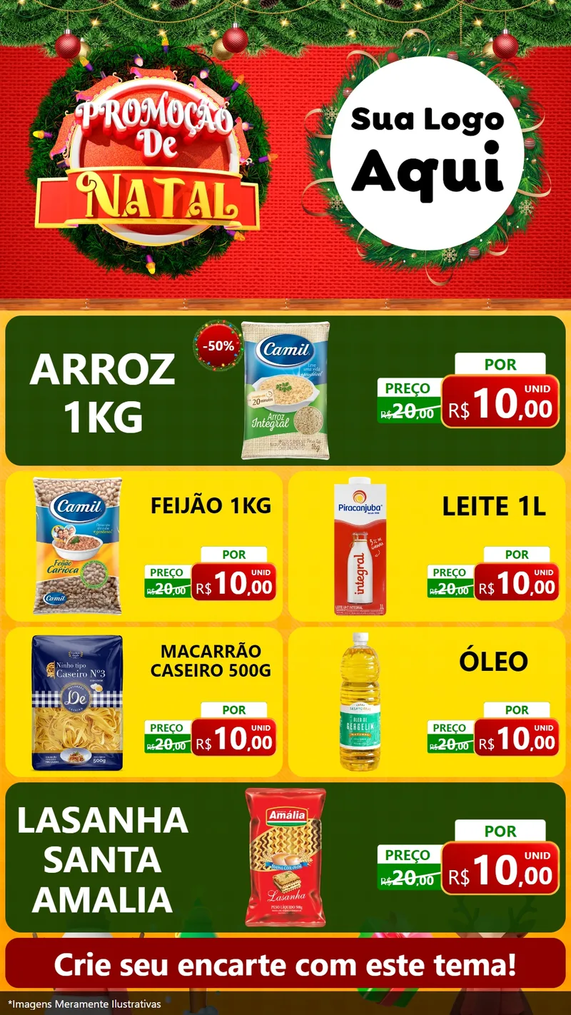 Modelo de TV para TV Vertical com o tema Promoção de Natal para Supermercado