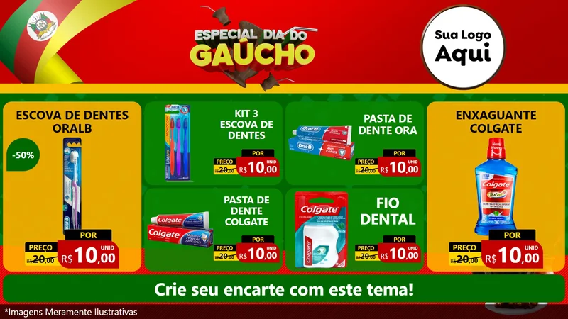 Modelo de TV para TV Horizontal com o tema Especial Dia do Gaúcho para Higiene Pessoal