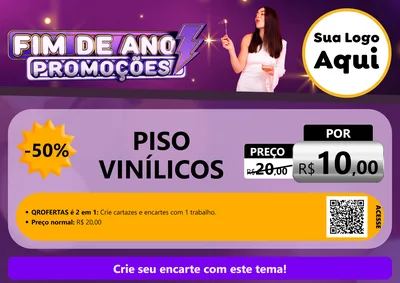 Modelo de Cartaz para Cartaz A4 Horizontal com o tema Fim de Ano Promoções para Material para Construção