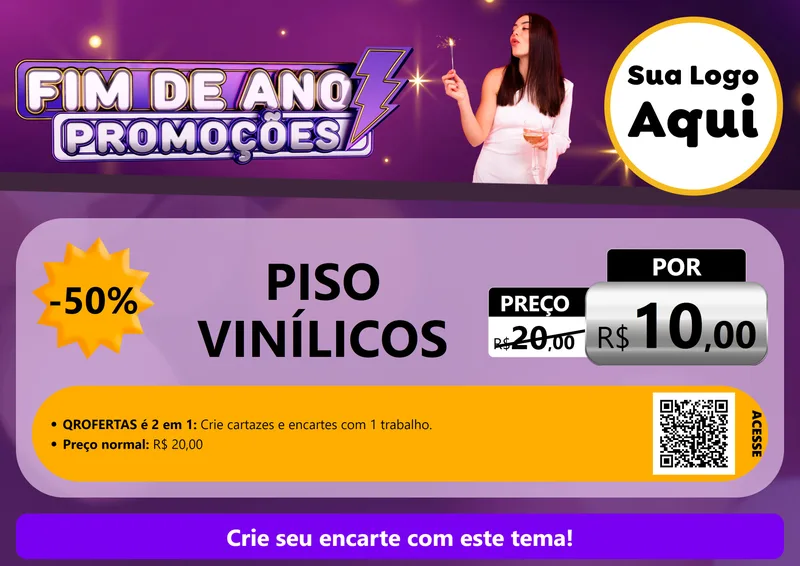 Modelo de Cartaz para Cartaz A4 Horizontal com o tema Fim de Ano Promoções para Material para Construção