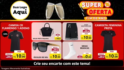 Modelo de TV para TV Horizontal com o tema Super Oferta Fim de Ano para Roupas e acessórios