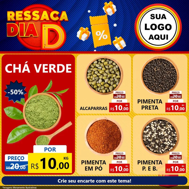 Modelo de Rede Social para Feed Facebook com o tema Ressaca Dia D para Produtos Naturais