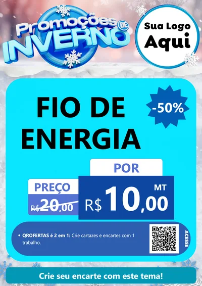 Modelo de Cartaz para Cartaz A4 Vertical com o tema Promoções de Inverno para Materiais Elétricos