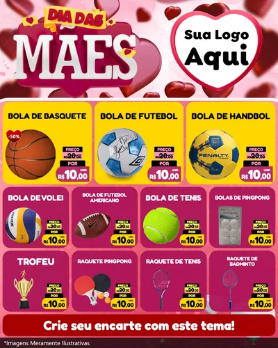 Modelo de Rede Social para Feed Instagram com o tema Dia Das Mães para Artigos Esportivos