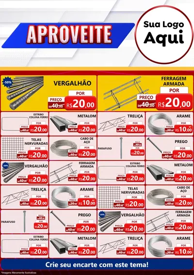 Modelo de Encarte para Encarte A4 Vertical com o tema Aproveite para Ferragens