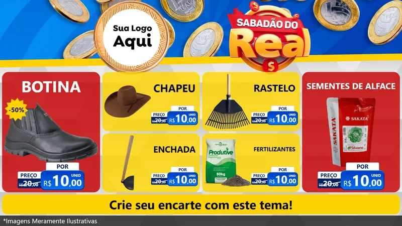 Modelo de TV para TV Horizontal com o tema Sabadão do Real para Agropecuária