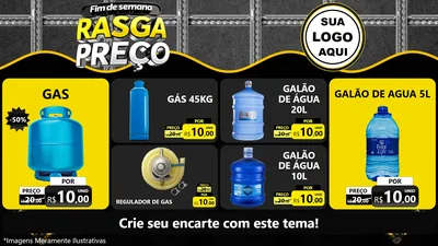 Modelo de TV para TV Horizontal com o tema Fim de Semana Rasga Preço para Água e gás