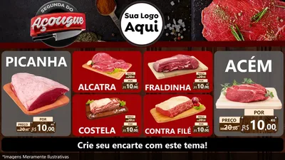 Modelo de TV para TV Horizontal com o tema Segunda do Açougue para Açougue