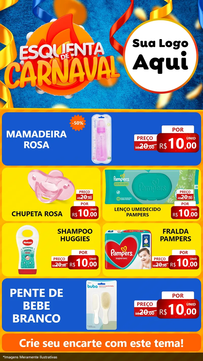 Modelo de TV para TV Vertical com o tema Esquenta de Carnaval para Bebês