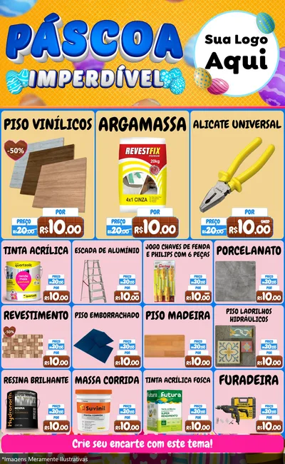 Modelo de Encarte para Encarte Grande com o tema Páscoa Imperdível para Material para Construção