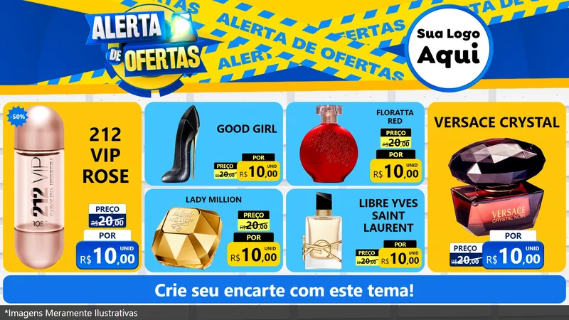 Modelo de TV para TV Horizontal com o tema Alerta de Ofertas para Perfumes