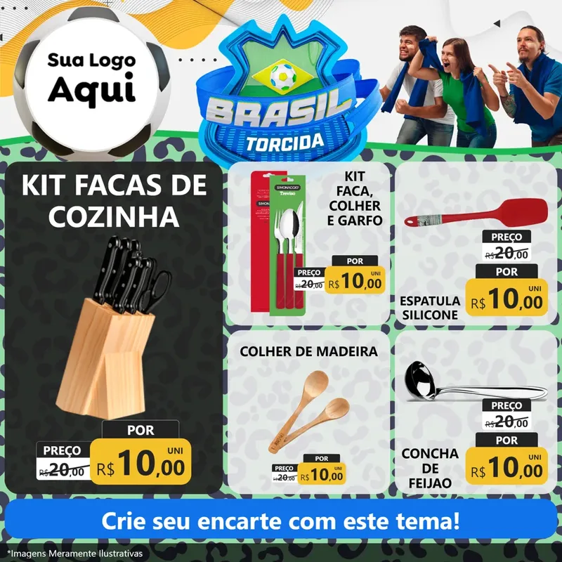 Modelo de Rede Social para Feed Facebook com o tema Brasil Torcida - Copa para Utilidades Domésticas