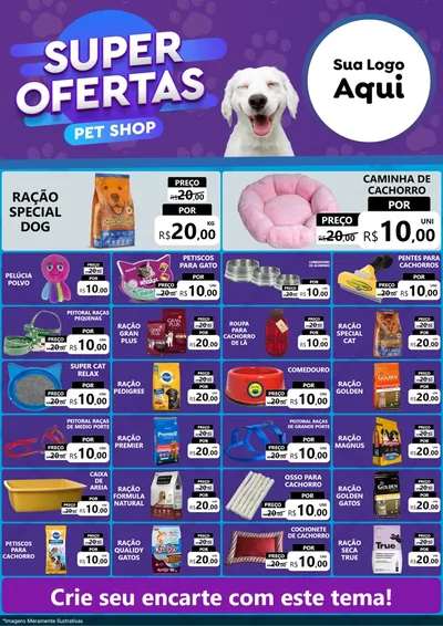 Modelo de Encarte para Encarte A4 Vertical com o tema Super Ofertas Pet Shop para Pet Shop