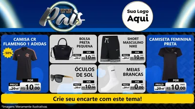 Modelo de TV para TV Horizontal com o tema Sorteio Dia Dos Pais para Roupas e acessórios