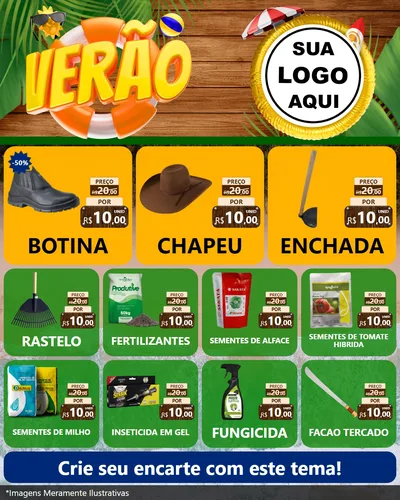 Modelo de Rede Social para Feed Instagram com o tema Verão para Agropecuária