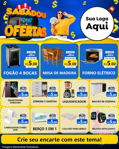 Modelo de Rede Social para Feed Instagram com o tema Sabadou de Ofertas para Móveis e Eletro