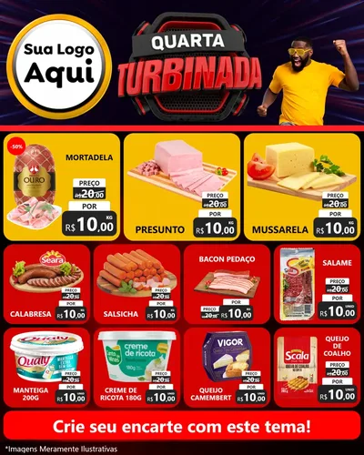 Modelo de Rede Social para Feed Instagram com o tema Quarta Turbinada para Frios e Laticínios