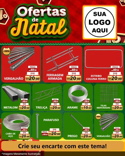 Modelo de Rede Social para Feed Instagram com o tema Ofertas de Natal para Ferragens