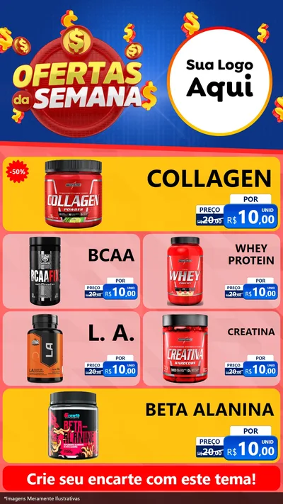 Modelo de TV para TV Vertical com o tema Ofertas Da Semana para Suplementos alimentares