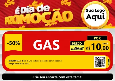 Modelo de Cartaz para Cartaz A4 Horizontal com o tema É Dia De Promoção para Água e gás